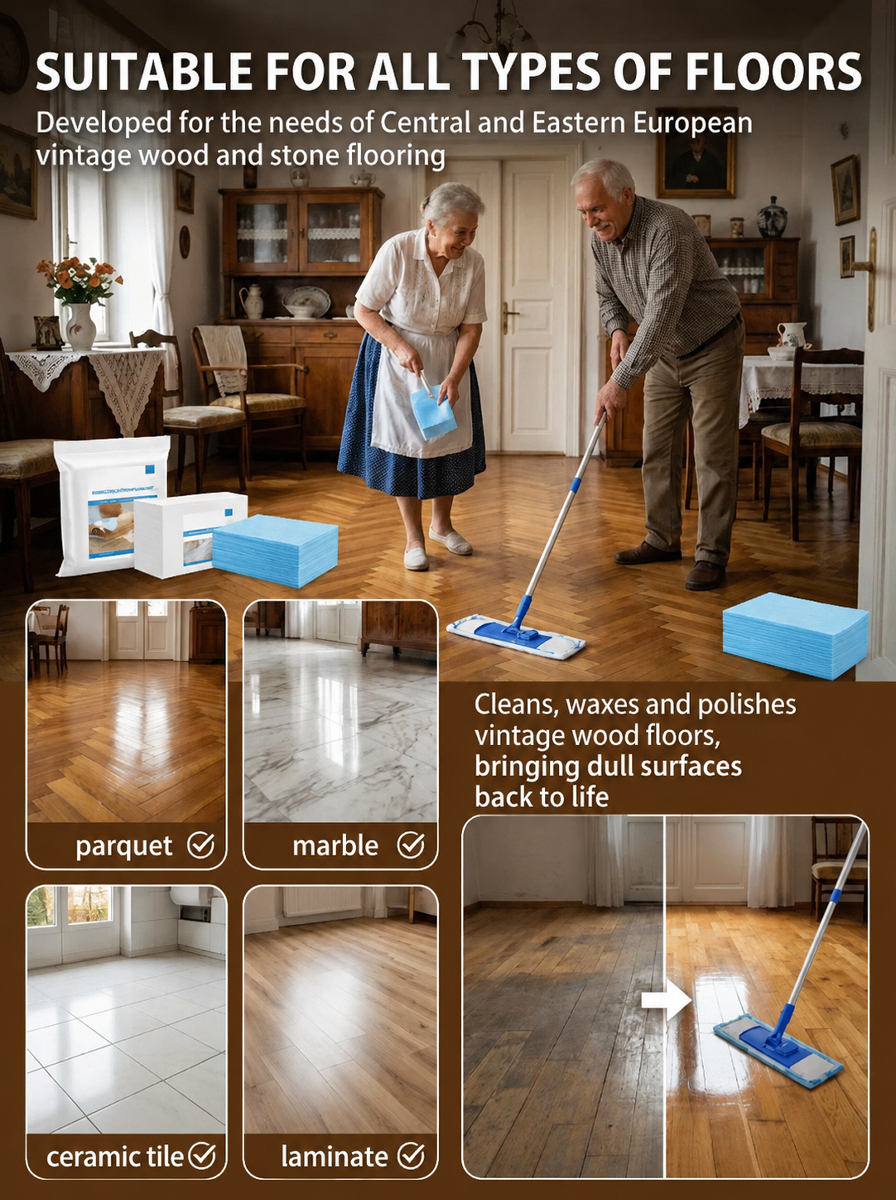 💦1-Second Instant Dissolving All-Purpose Home Floor Cleaning Sheets: Soak and wipe for effortless, rapid cleaning.