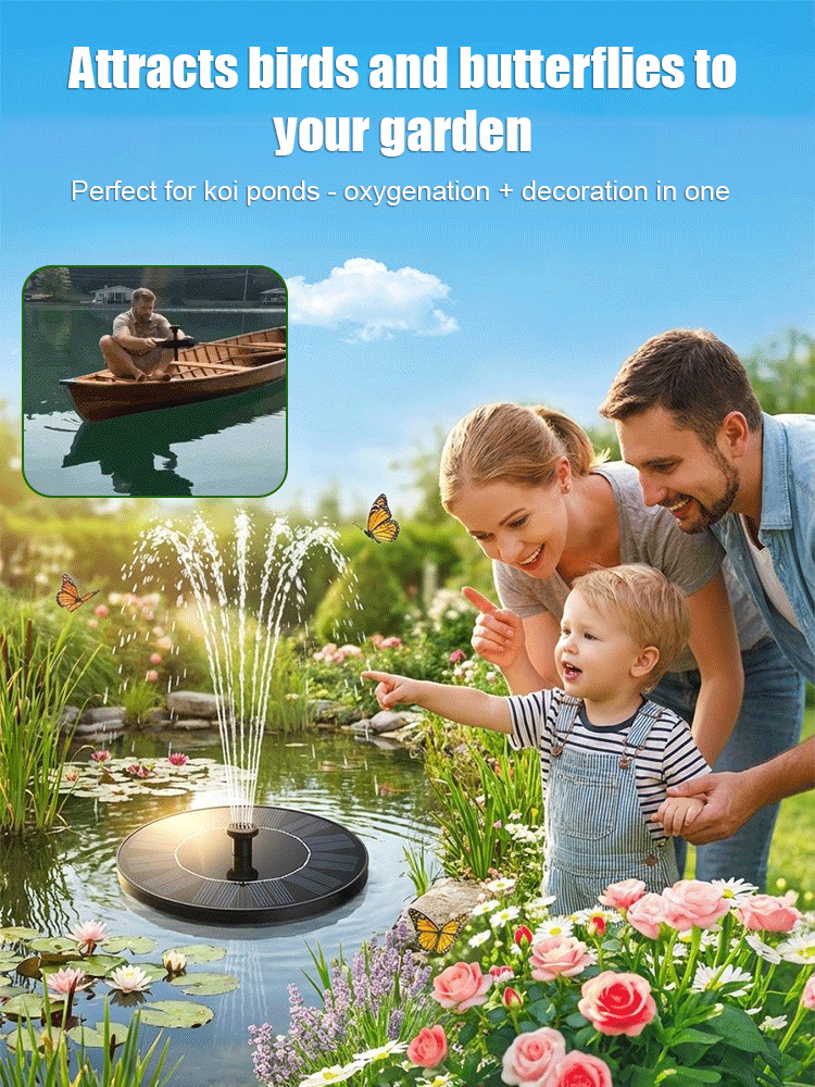 🔆Solar-powered Floating Fountain, No Electricity Required, Rainproof