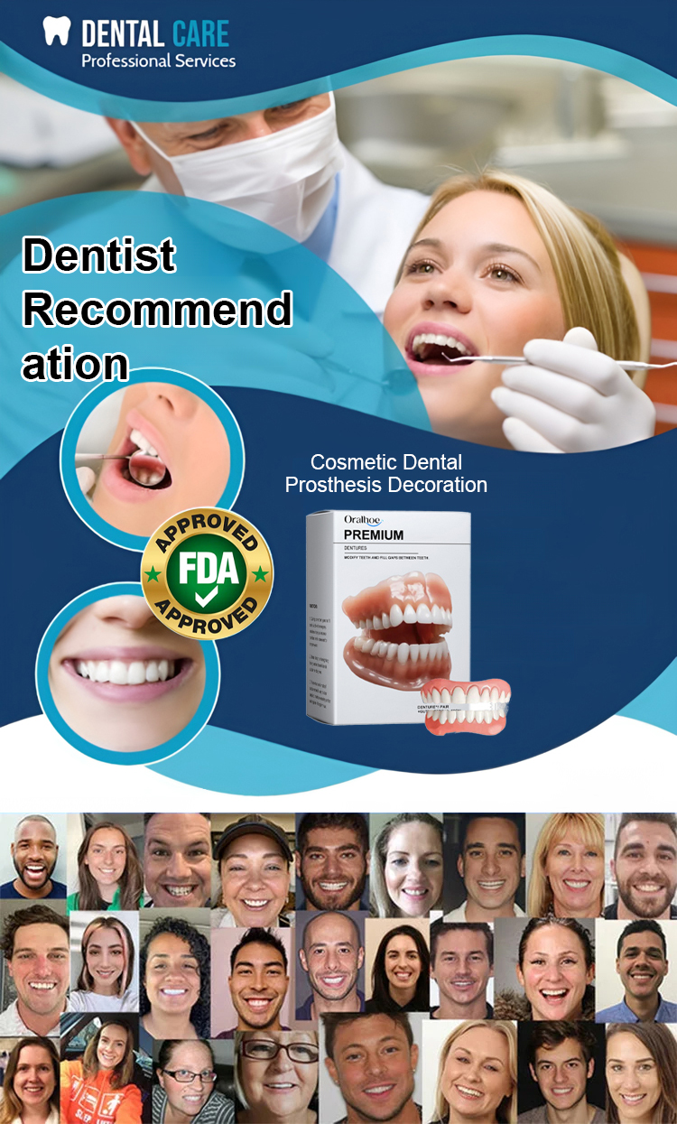 Perfect Smile Denture Set - Instant White, Natural-Looking Teeth