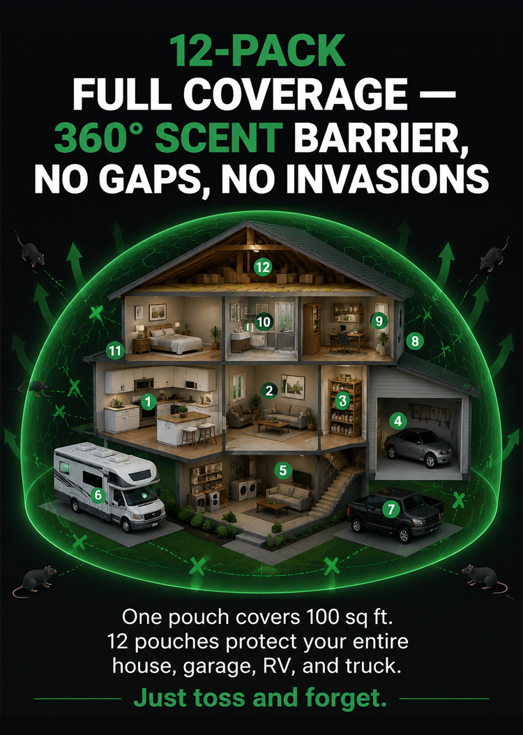 Natural Rat Repellent Sachets - Plant-Based 48-Hour Rodent Control