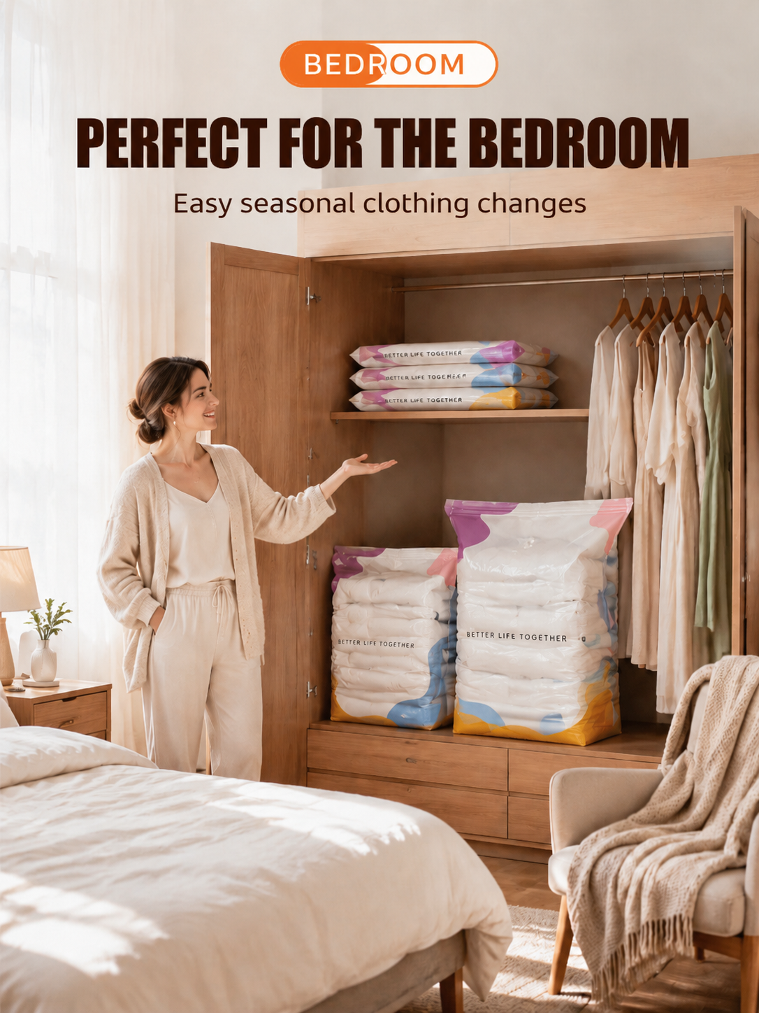 Space-Saving Storage Organizer - Shrinks Size by 70% for Maximum Space