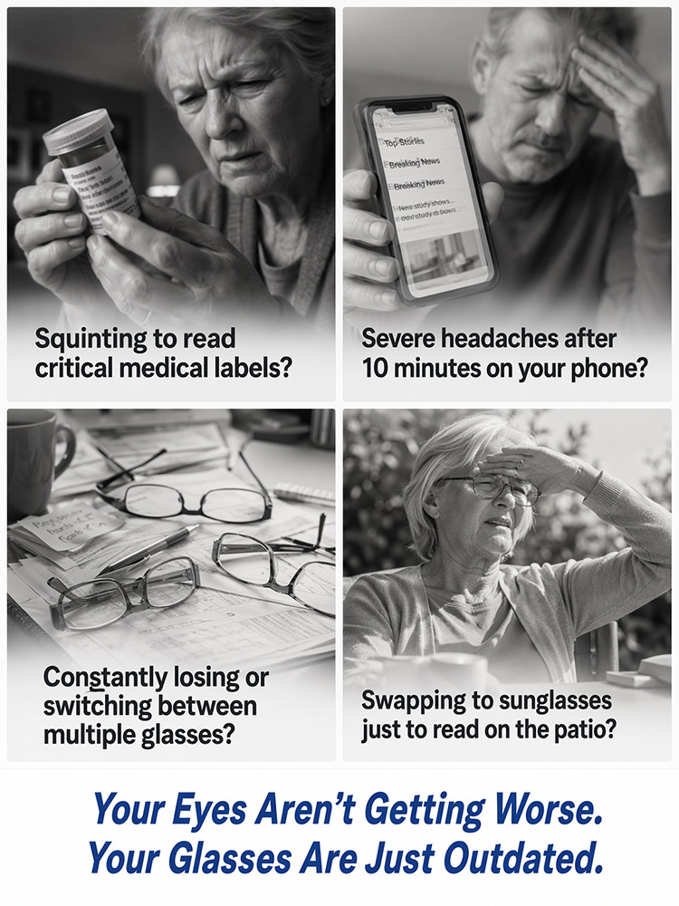 Titanium Alloy Smart-Focus Glasses - 0.1s Photochromic Near & Far Vision Eyewear Recommended by Eye Care Professionals