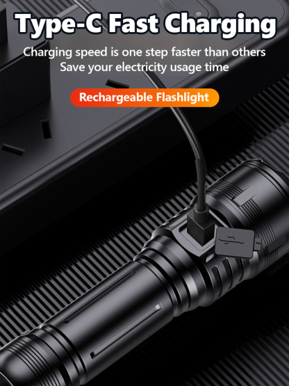 🔥 High-Power Tactical Flashlight | 1000m Long Range, Window-Breaking, Waterproof, Fast Charging, Long Battery Life 🌟