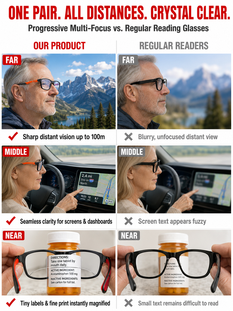 Smart Vision Glasses - Seamless Near & Far Focus with Instant Sun Protection