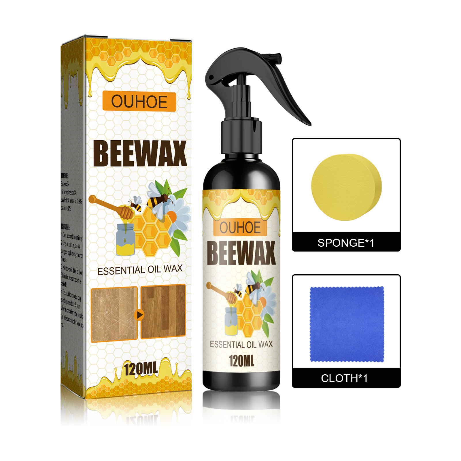 🐝Natural Beeswax Furniture Refurbishing Spray💦 One spray and wipe, old furniture instantly looks new!