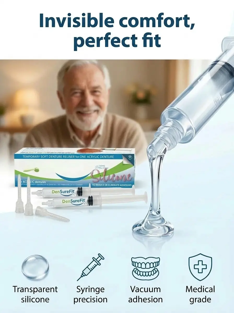 Vacuum-Fit Denture Liner Kit - Silicone Cushion for a Secure Denture Fit
