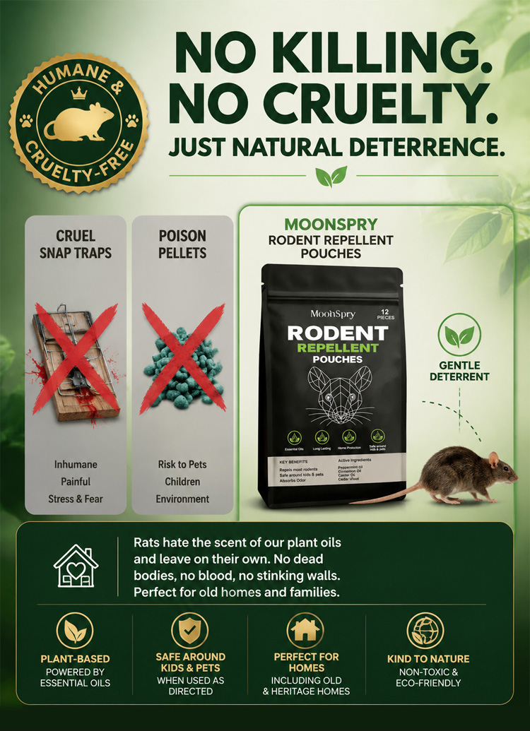 Natural Rat Repellent Sachets - Plant-Based 48-Hour Rodent Control