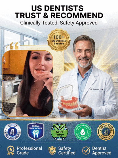 🦷 Direct from the lab: Professional-grade denture kit, instantly regain a natural and perfect smile. Save thousands in exorbitant clinic fees.