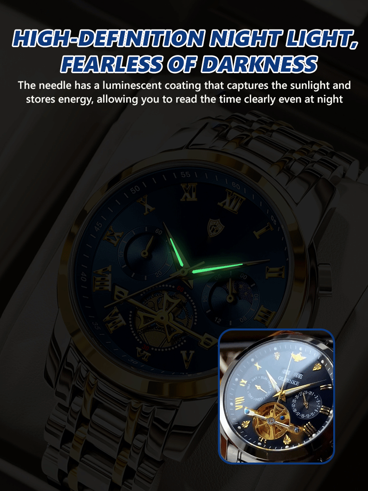 100-meter deep waterproof🌊, perfect for swimming and diving with no worries. Crafted with aerospace-grade stainless steel body🪙 and sapphire crystal watch lens💎, it features outstanding wear & scratch resistance, staying brand new for a decade.