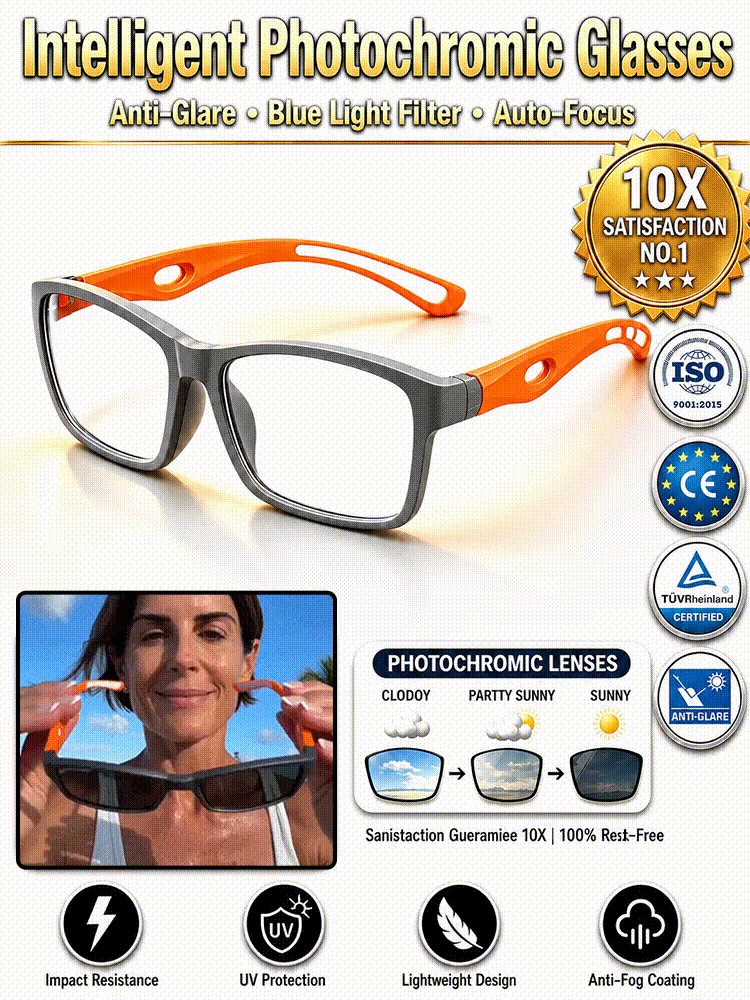 ✅ Stop swapping glasses forever! One pair for seamless vision and instant sun protection.