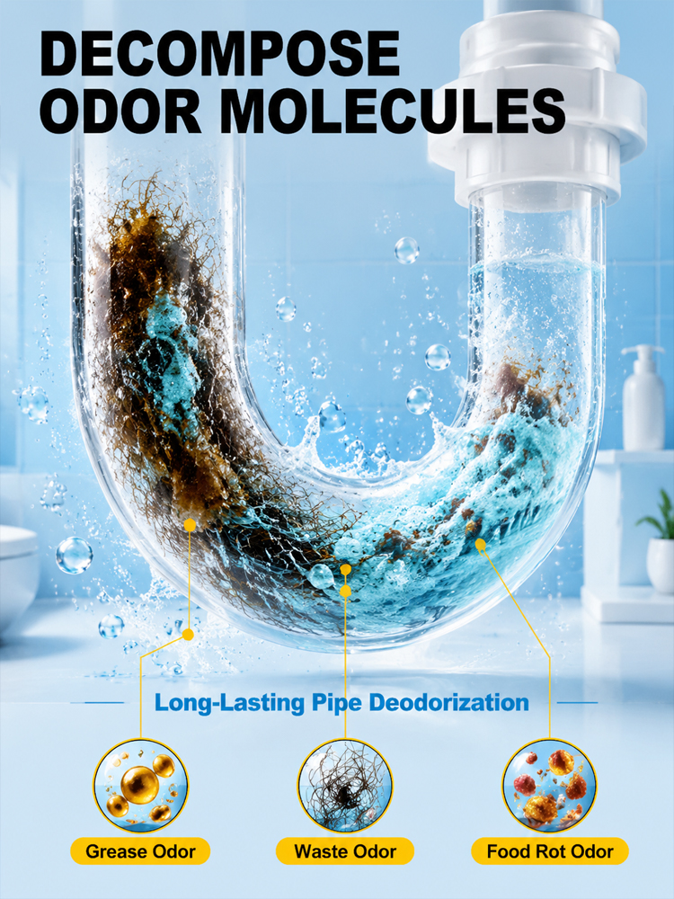 Long-lasting drain deodorization