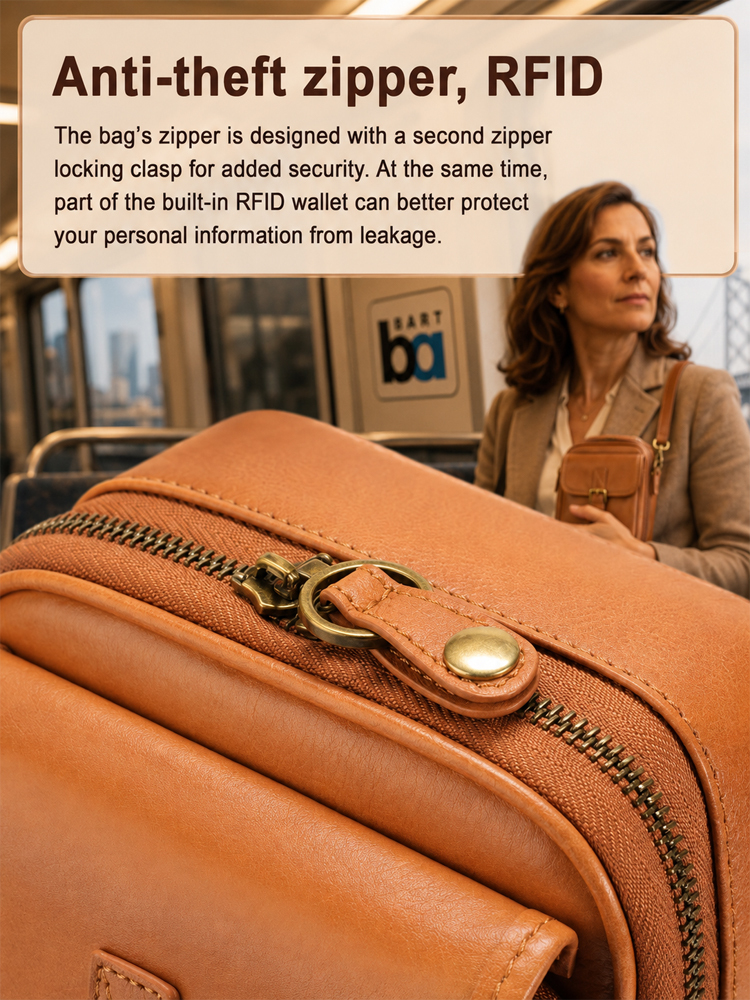 【One bag for two purposes】Cow leather messenger bag, made of cow leather, large capacity