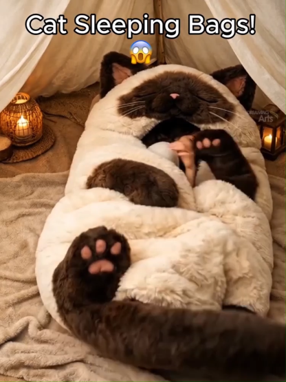 成人猫咪毛绒睡袋