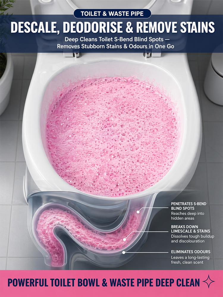 Toilet and waste pipe cleaning