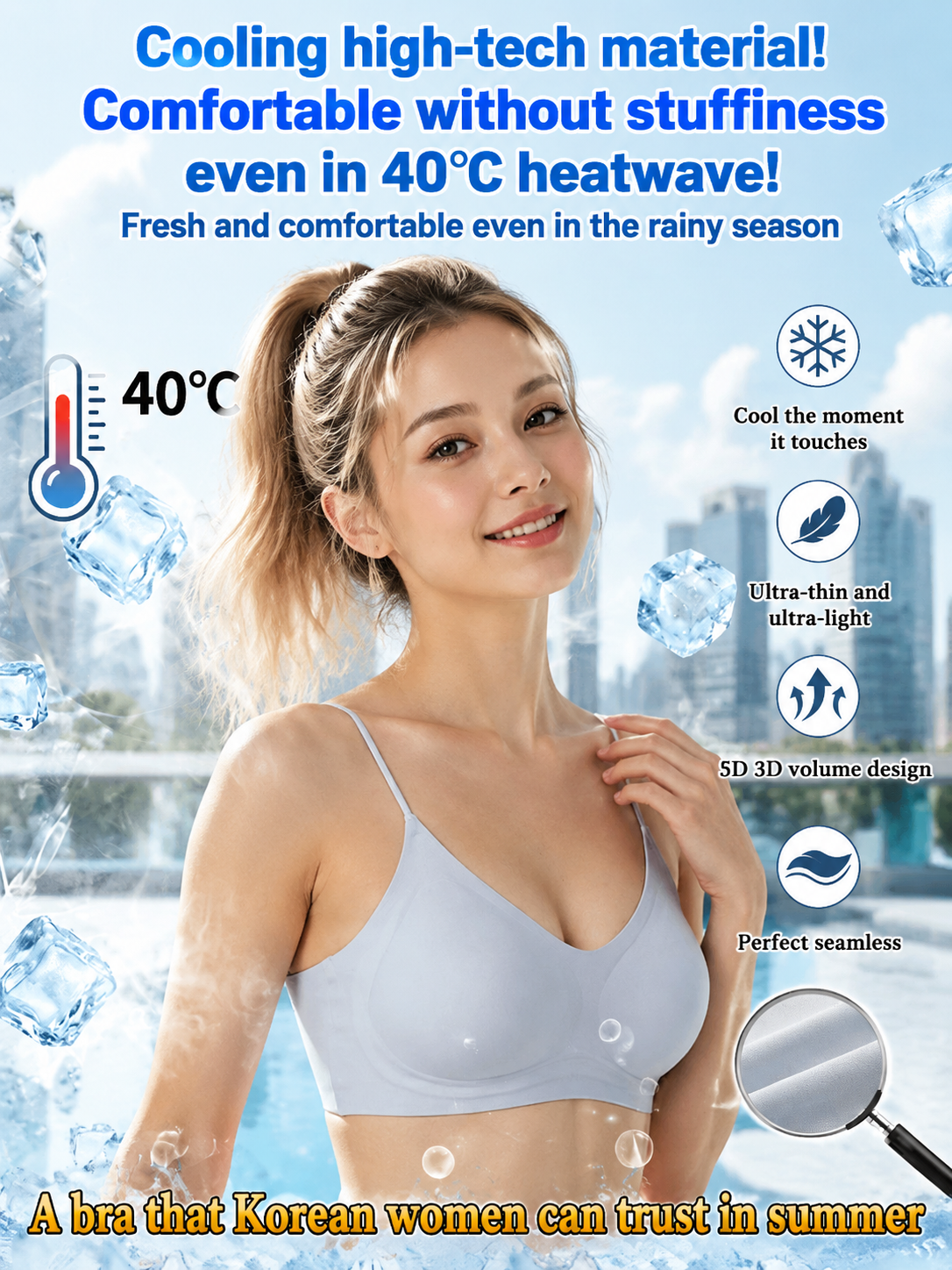 【Buy One Get One Free】👙 Wire-free push-up for a stunning, lifted silhouette; fits like a second skin with zero digging marks 😍 Extreme "40°C-proof" cooling sensation.