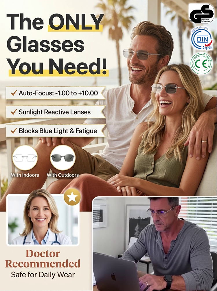 ✅Stop swapping 3 pairs of glasses! Discover the smart 3-in-1 lens thousands are raving about.
