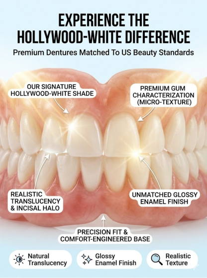 🦷 Direct from the lab: Professional-grade denture kit, instantly regain a natural and perfect smile. Save thousands in exorbitant clinic fees.