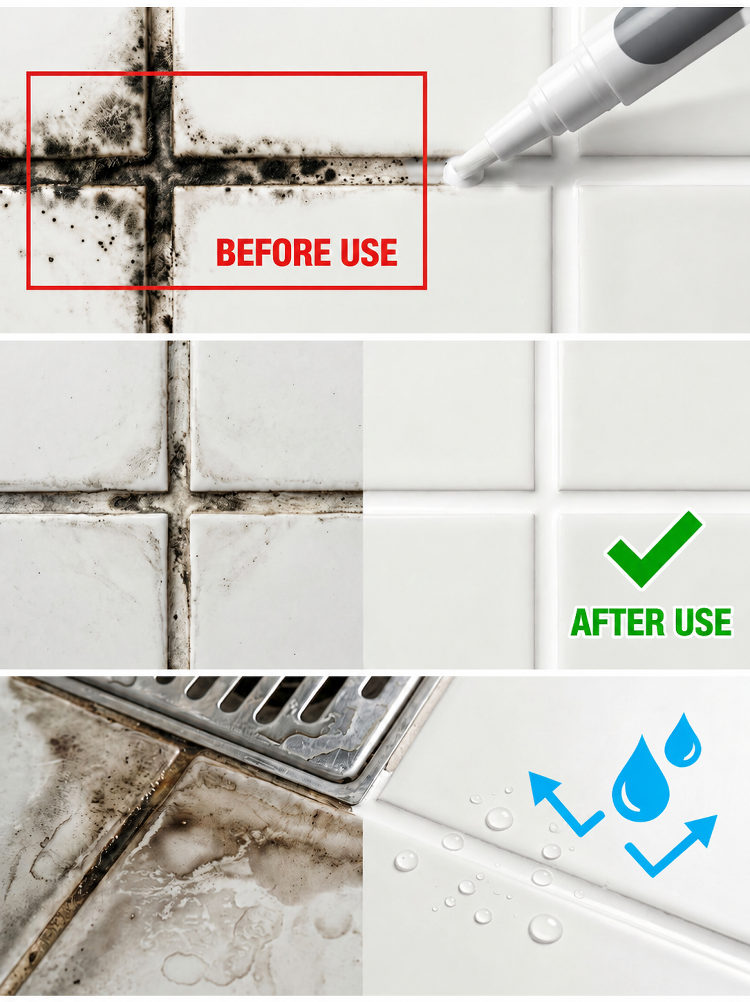 Tile Grout Repair Pen - Instantly Restore Dirty & Moldy Grout