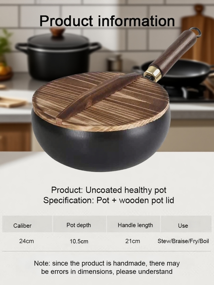 🍳99.9% High-Purity Iron Uncoated Non-Stick Pan💫 Hand-Forged by a 50-Year-Old Blacksmith🔨