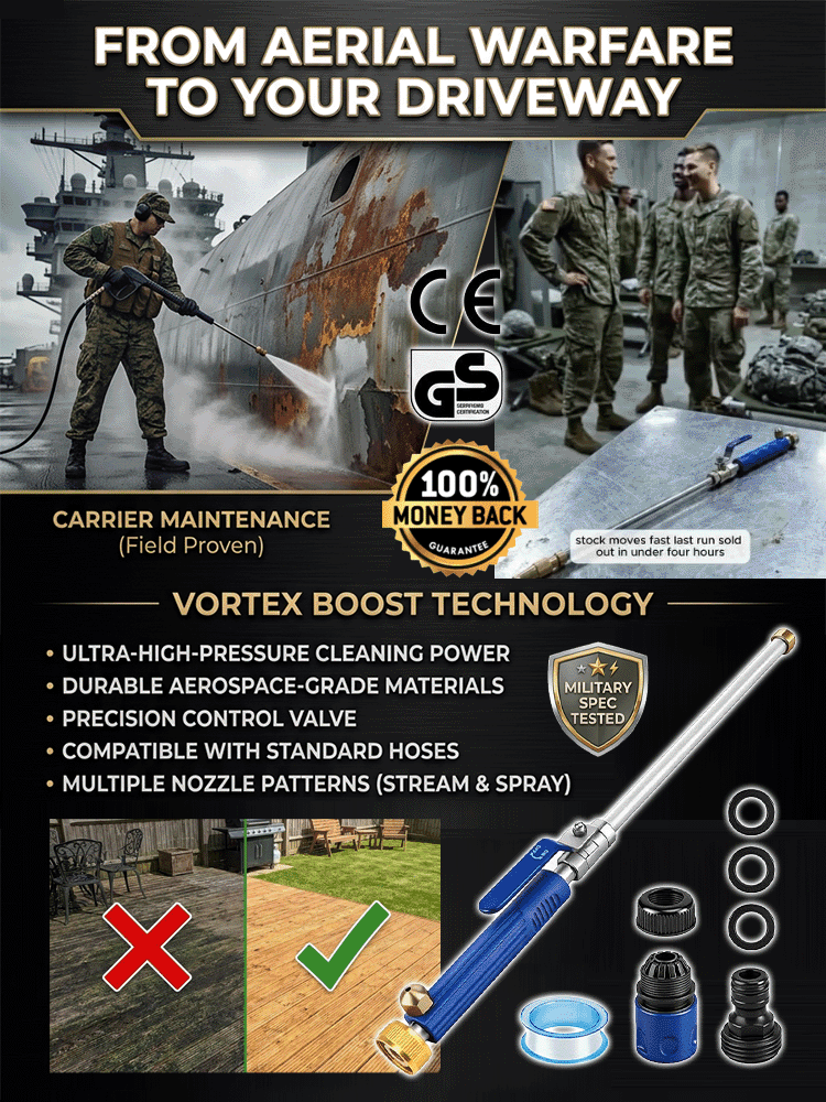 🚀Aircraft Carrier-Grade High-Pressure Cleaning Gun｜300% Pressure Increase・No Electricity Required・30-Second Stain Removal