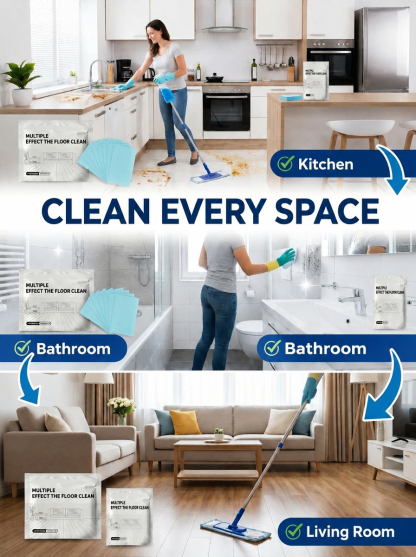 💦1-Second Instant Dissolving All-Purpose Home Floor Cleaning Sheets: Soak and wipe for effortless, rapid cleaning.