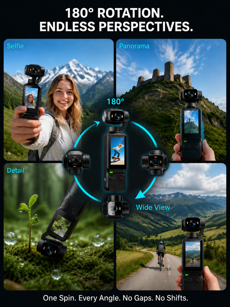 📸180° Lens Rotation Portable Smart Outdoor Video Recorder