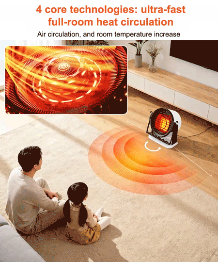 ❄️A must-have for staying warm down to -30℃!🔥A 4-in-1 electric heater that heats up your whole house in 3 minutes!
