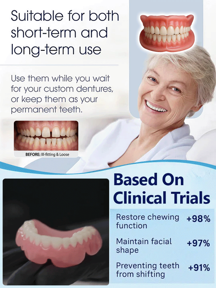 【🦷Buy One Get One Free】Medical-Grade Denture Set✨Hospital-Quality, Safe, Comfortable, and Perfectly Fitting!