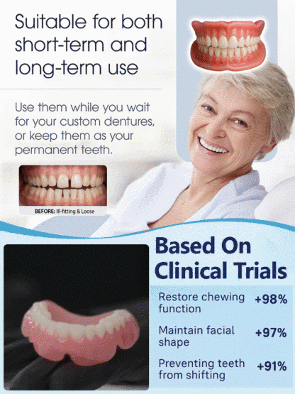 【🦷Buy One Get One Free】Medical-Grade Denture Set✨Hospital-Quality, Safe, Comfortable, and Perfectly Fitting!