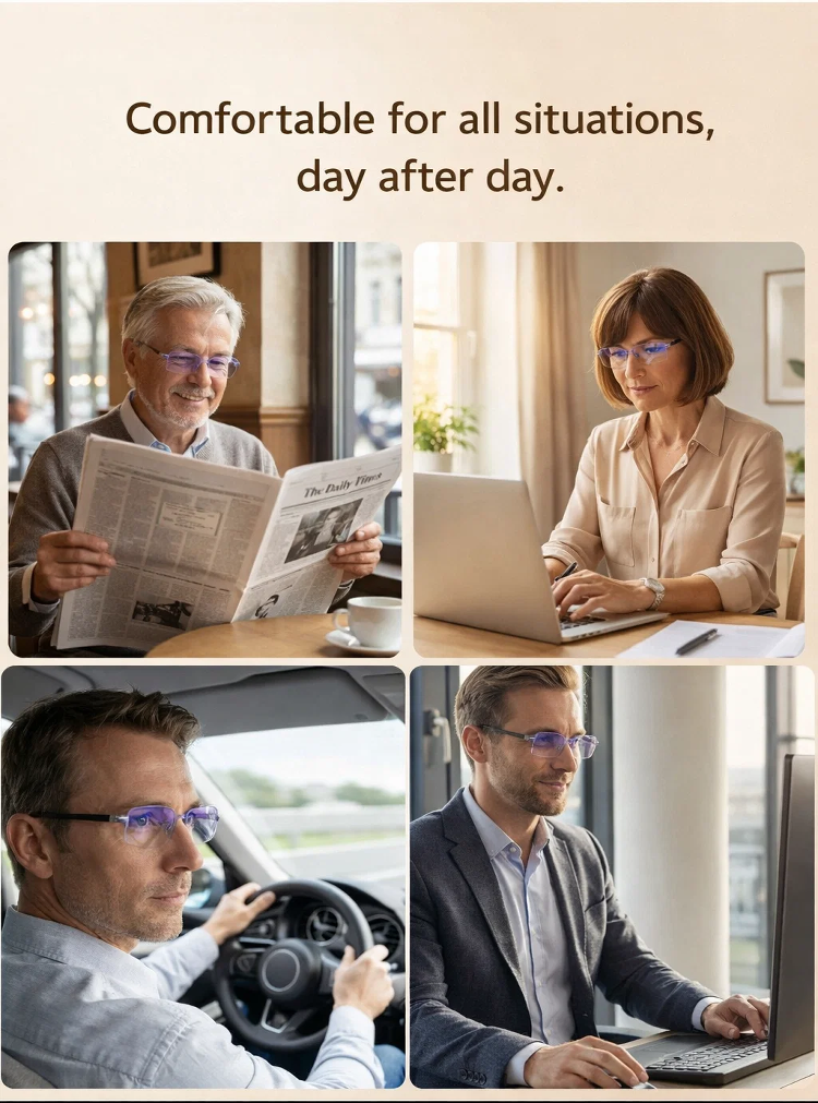 Smart Auto-Focus Adaptive Glasses - Automatic Vision Adjustment Ready to Wear Eyewear