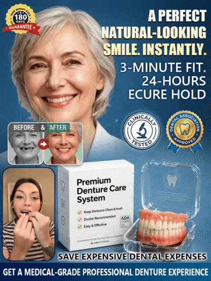 🦷 Direct from the lab: Professional-grade denture kit, instantly regain a natural and perfect smile. Save thousands in exorbitant clinic fees.