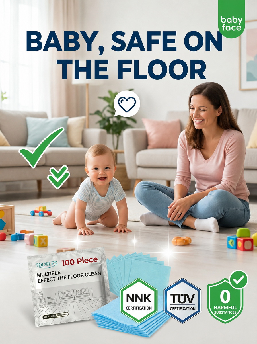 💦1-Second Instant Dissolving All-Purpose Home Floor Cleaning Sheets: Soak and wipe for effortless, rapid cleaning.
