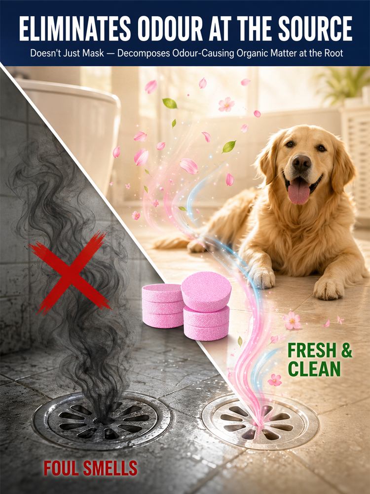 Drain odor removal