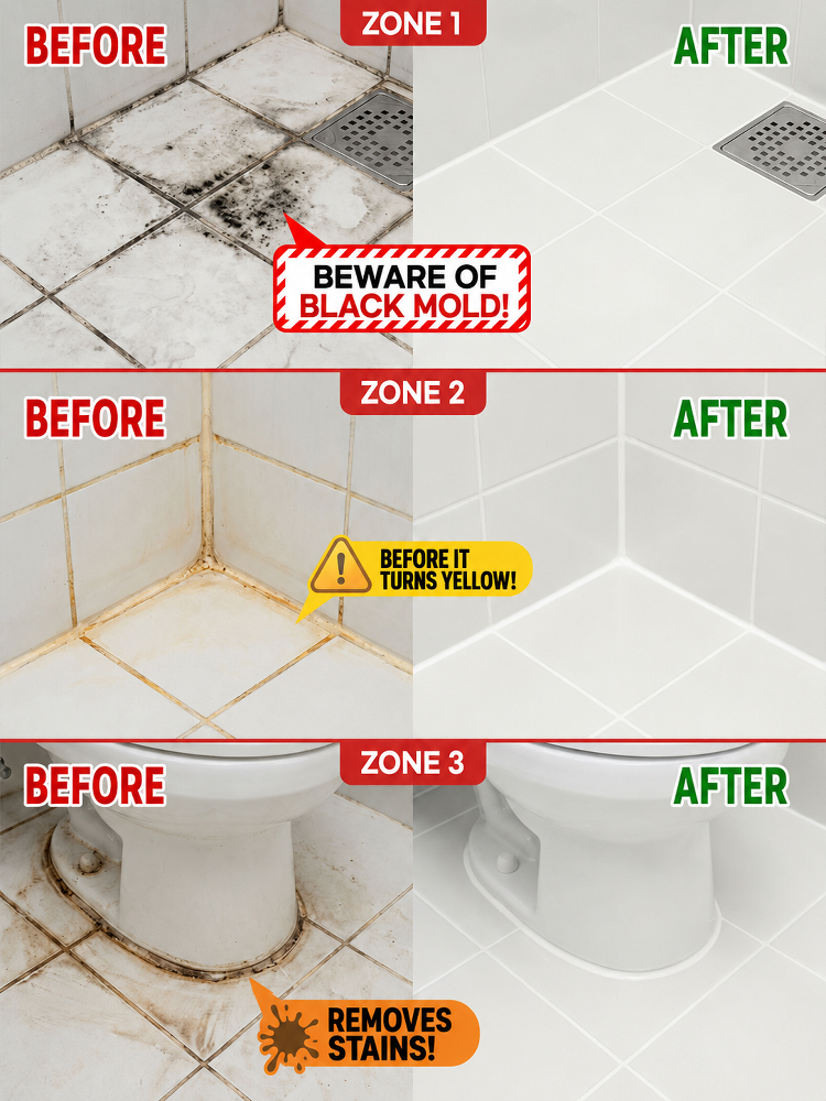 💸 Stop paying for professional tile repairs! 🧱 Make ugly, moldy grout look brand new in seconds ⚡✨
