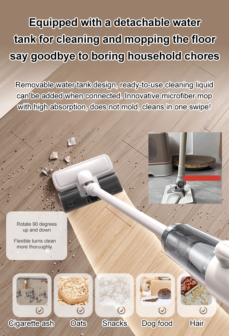 【Free trial】The latest wireless vacuum cleaner and mop, powerful cleaning without dead corners