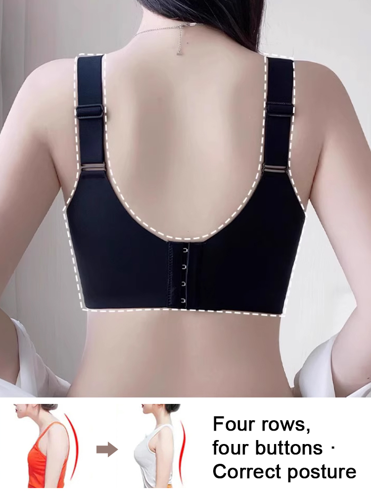 Wire-free, anti-sagging, adjustable bra, invisible and traceless, gathers and collects side breasts
