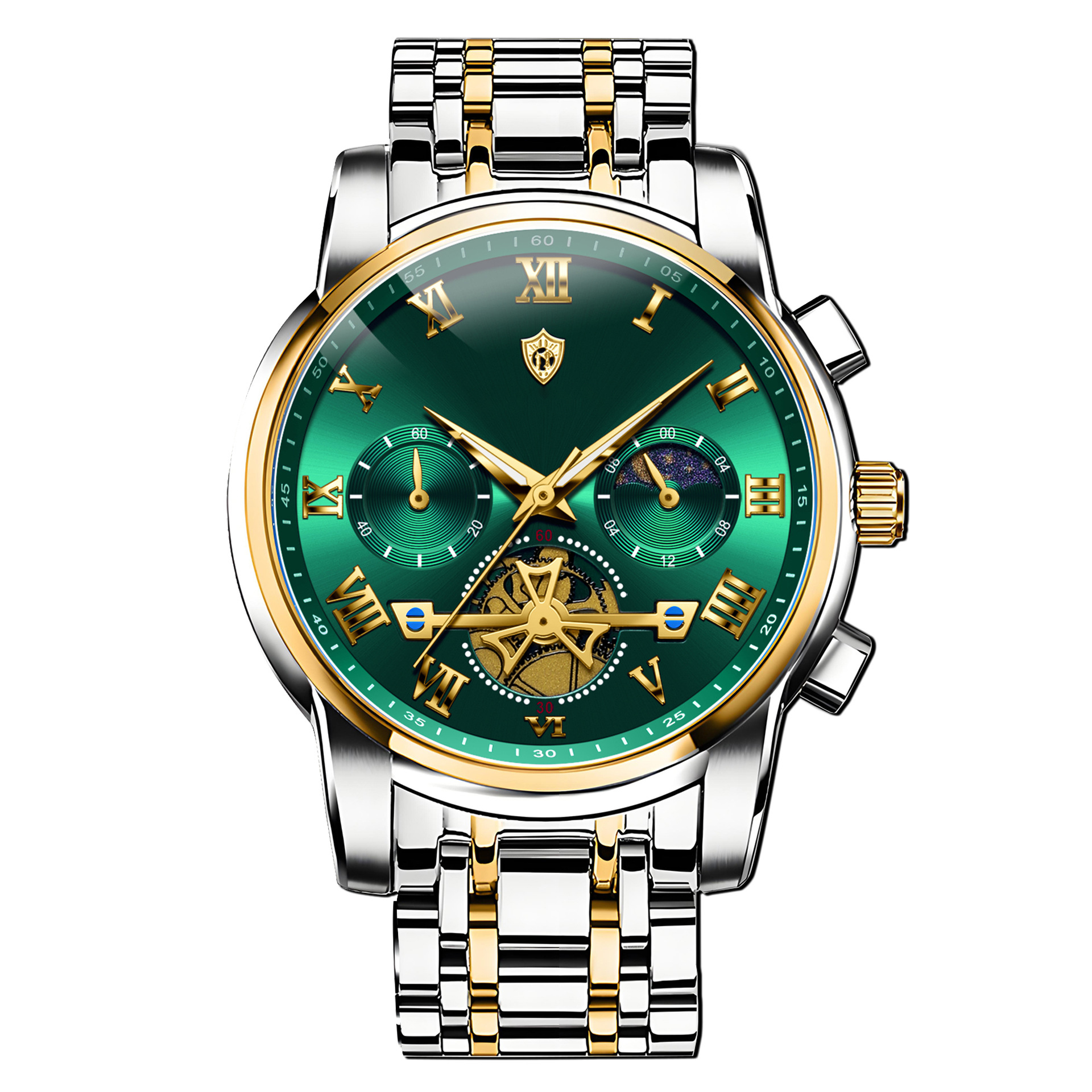 100-meter deep waterproof🌊, perfect for swimming and diving with no worries. Crafted with aerospace-grade stainless steel body🪙 and sapphire crystal watch lens💎, it features outstanding wear & scratch resistance, staying brand new for a decade.