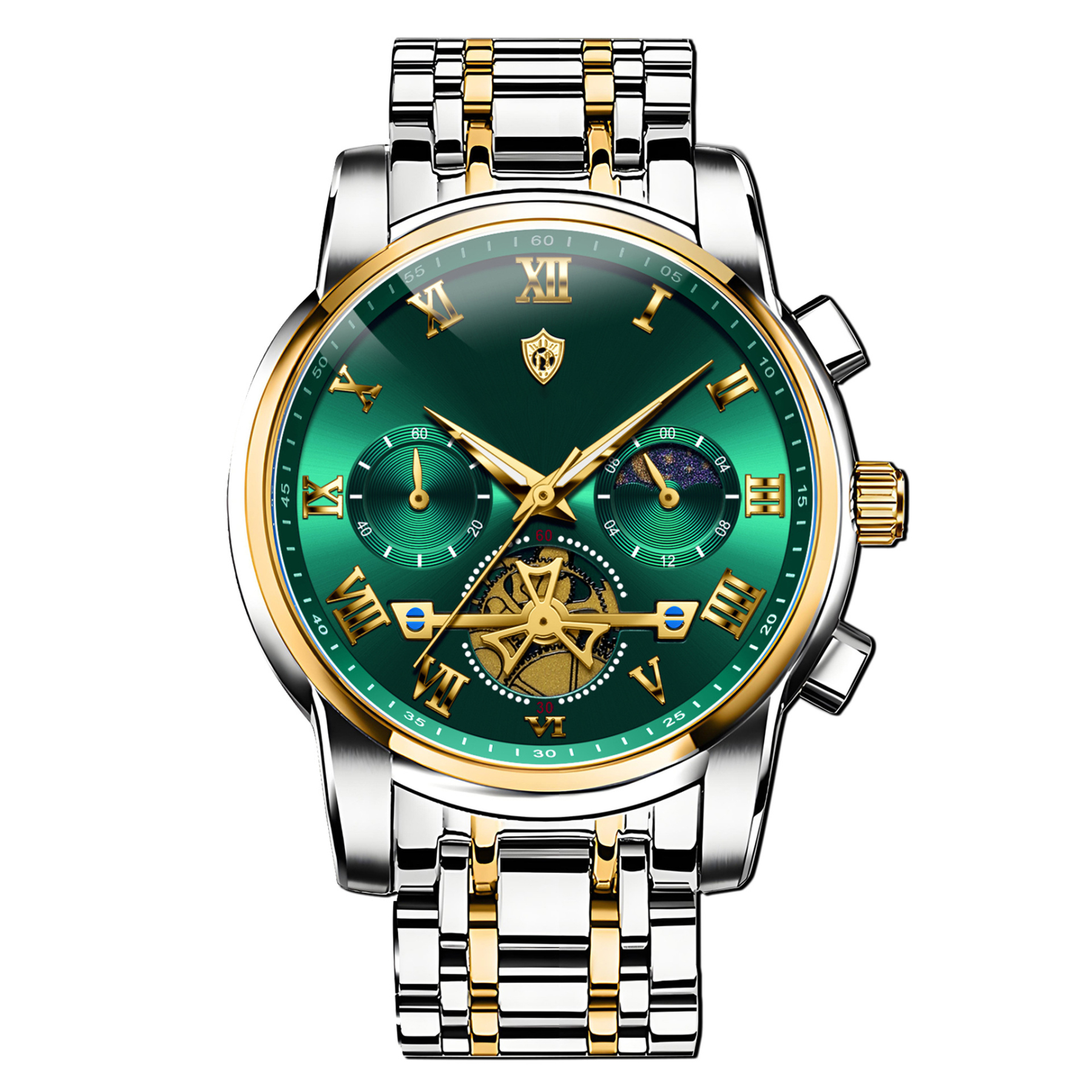 100-meter deep waterproof🌊, perfect for swimming and diving with no worries. Crafted with aerospace-grade stainless steel body🪙 and sapphire crystal watch lens💎, it features outstanding wear & scratch resistance, staying brand new for a decade.