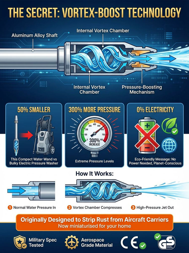 🚀Aircraft Carrier-Grade High-Pressure Cleaning Gun｜300% Pressure Increase・No Electricity Required・30-Second Stain Removal
