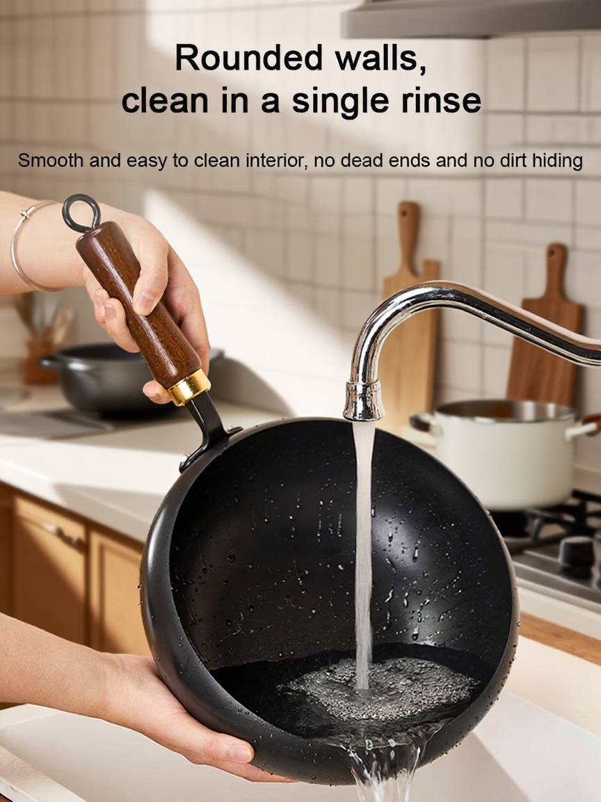 🍳99.9% High-Purity Iron Uncoated Non-Stick Pan💫 Hand-Forged by a 50-Year-Old Blacksmith🔨