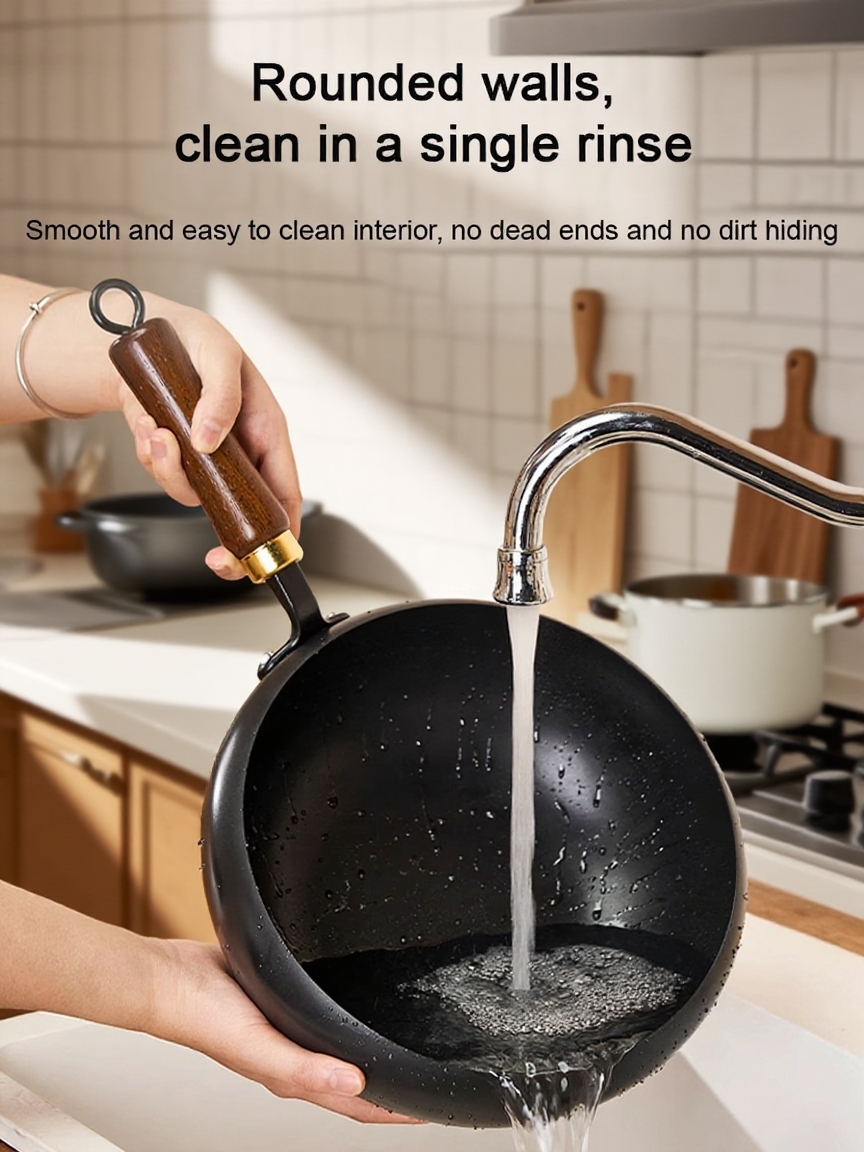 🍳99.9% High-Purity Iron Uncoated Non-Stick Pan💫 Hand-Forged by a 50-Year-Old Blacksmith🔨