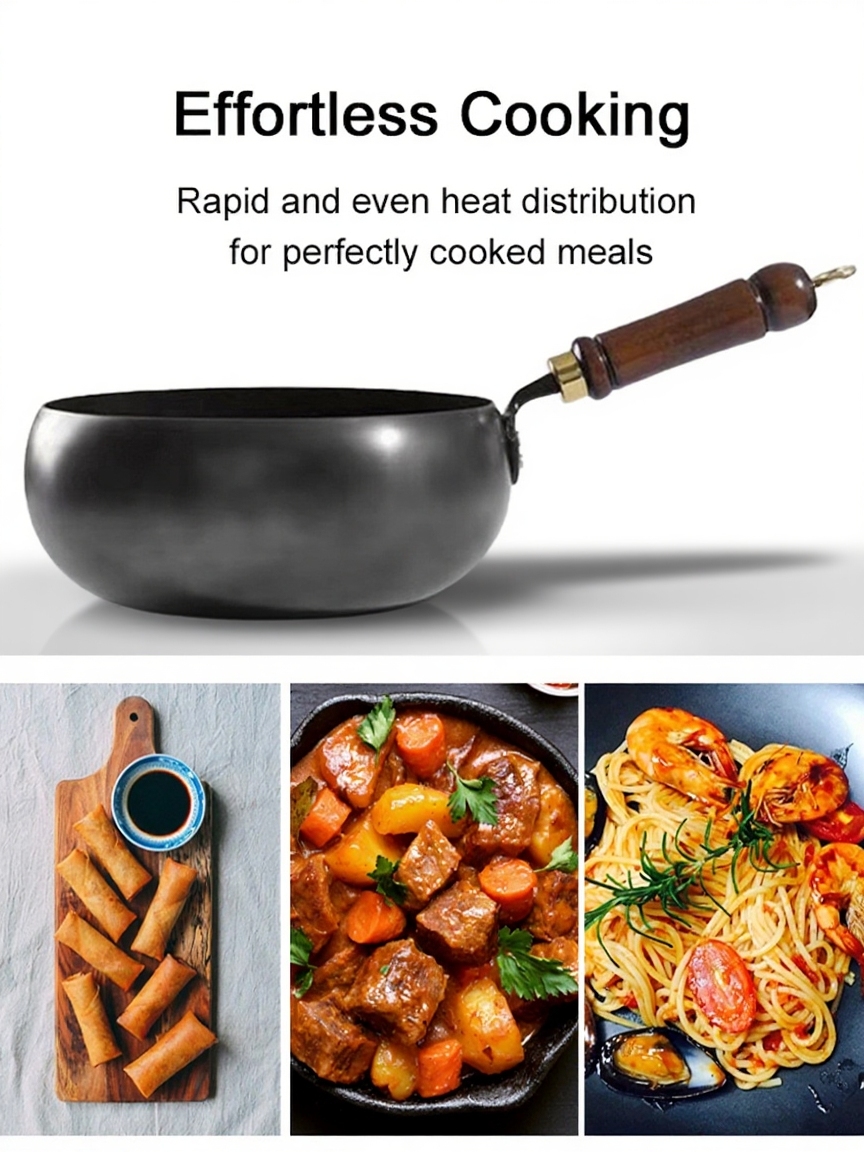 🍳99.9% High-Purity Iron Uncoated Non-Stick Pan💫 Hand-Forged by a 50-Year-Old Blacksmith🔨