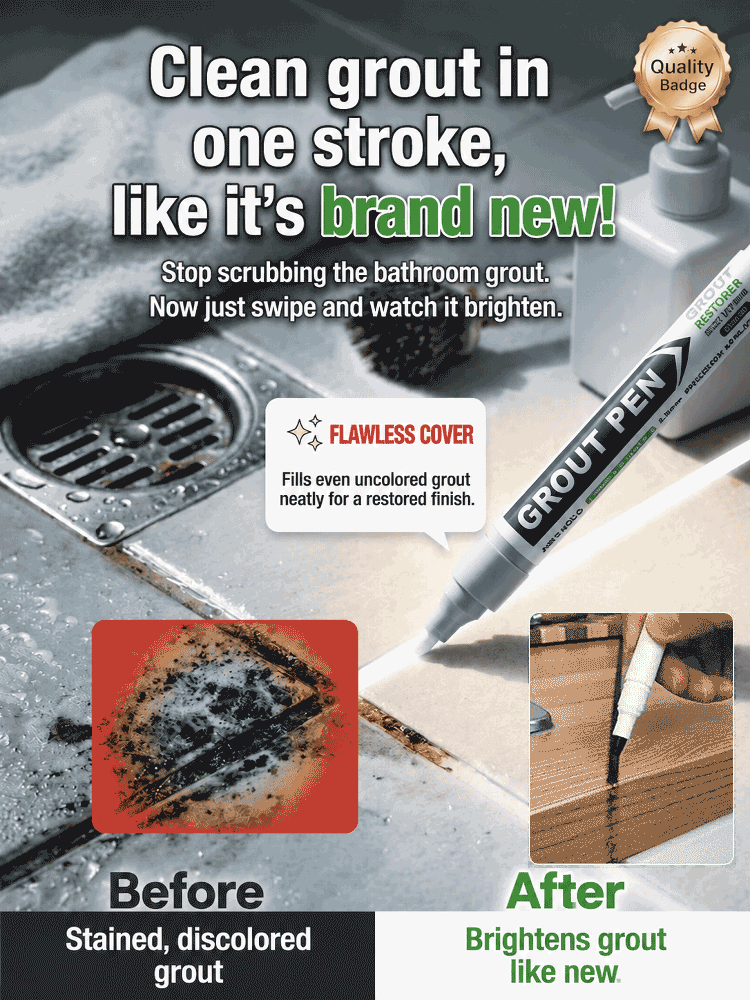💸 Stop paying for professional tile repairs! 🧱 Make ugly, moldy grout look brand new in seconds ⚡✨