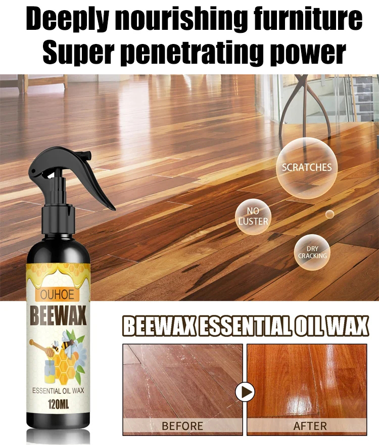 🐝Natural Beeswax Furniture Refurbishing Spray💦 One spray and wipe, old furniture instantly looks new!