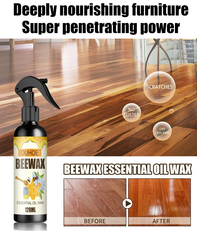 🐝Natural Beeswax Furniture Refurbishing Spray💦 One spray and wipe, old furniture instantly looks new!