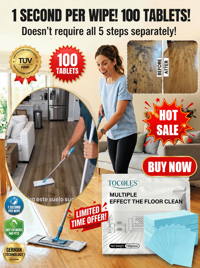 💦1-Second Instant Dissolving All-Purpose Home Floor Cleaning Sheets: Soak and wipe for effortless, rapid cleaning.