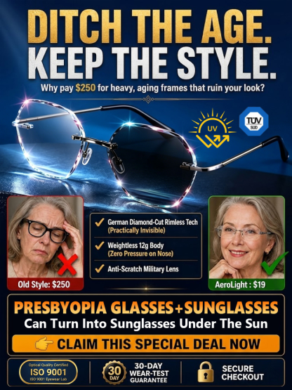 【Ophthalmologist Recommended】👨‍⚕️ Titanium Alloy Smart-Focus Glasses | 0.1s Photochromic (Light-Adaptive) Transition 🌓 No more switching glasses to see near and far! 👓✨
