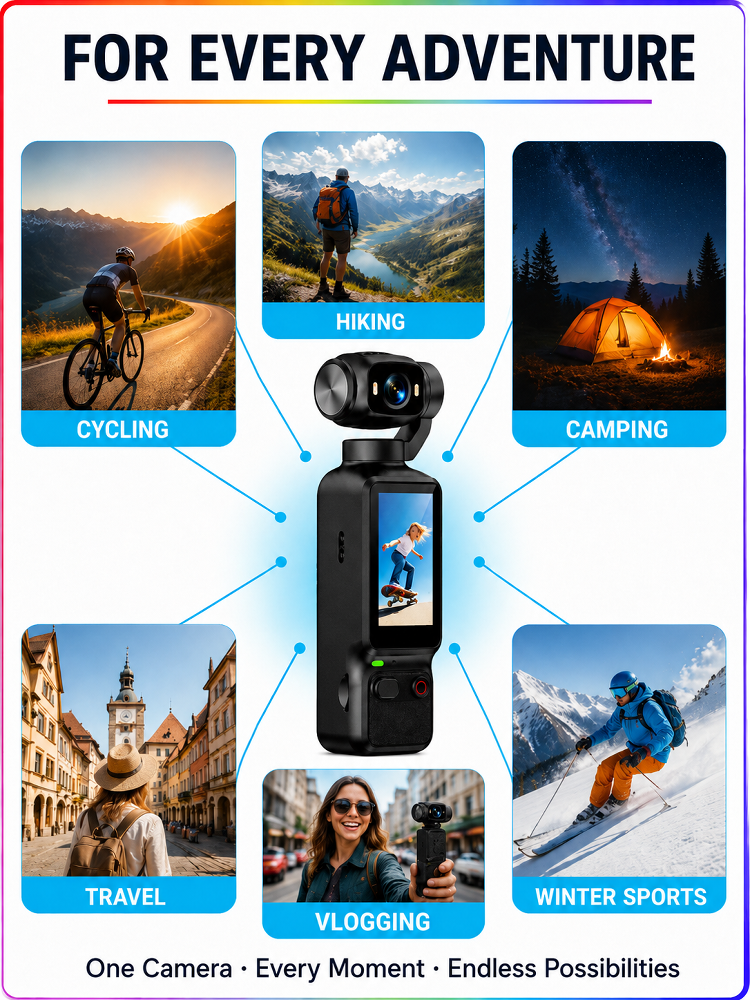📸180° Lens Rotation Portable Smart Outdoor Video Recorder