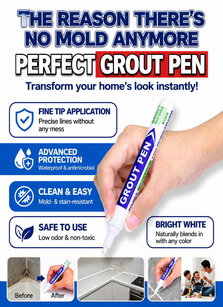 Tile Grout Repair Pen - Instantly Restore Dirty & Moldy Grout