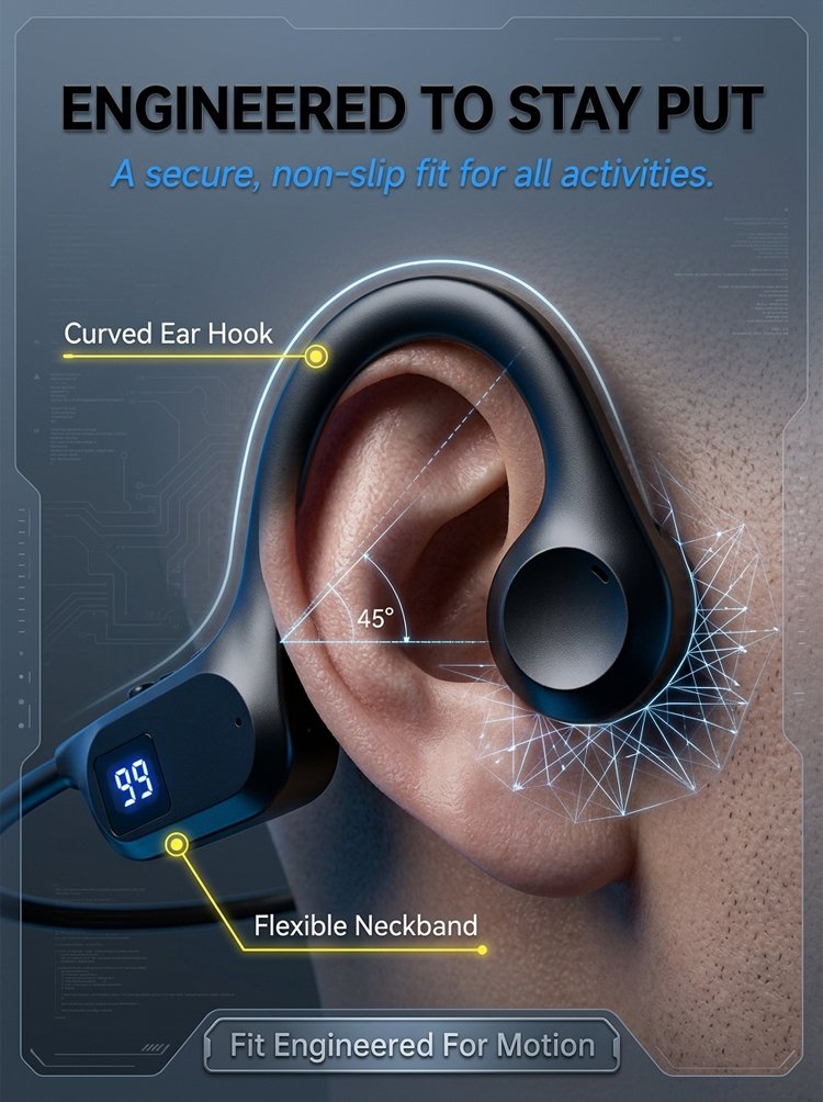 Knochenschall-Bluetooth-Kopfhörer – Open-Ear-Komfort-Audio für Senioren und den täglichen Gebrauch